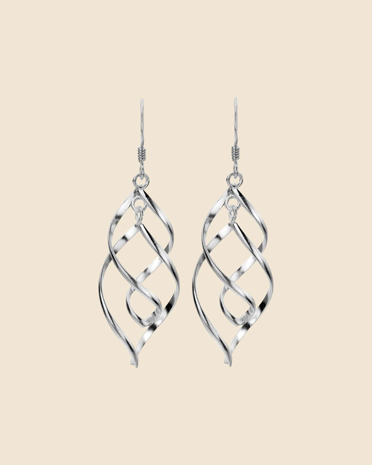 Sterling Silver Twist and Loop Cascade Earrings
